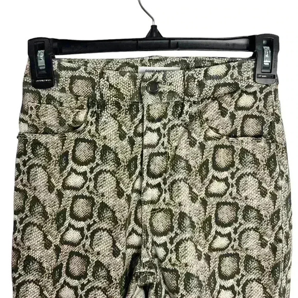 Good American Good Legs Grey Leopard Animal Print Skinny Jeans Size 00/24 - Picture 3 of 9